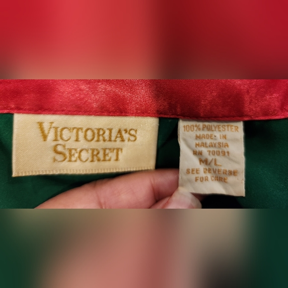 Victoria's Secret Satin Green/Pink Kimono Style Robe - Picture 11 of 11